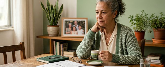 Mulher lendo carta sobre pensão por morte do INSS